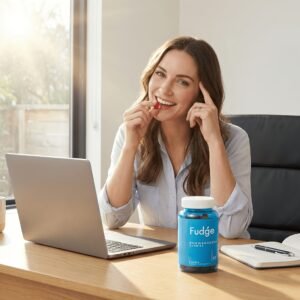 fudgé ashwagandha gummies – mixed berry flavor, stress relief & mood support – 60 gummies