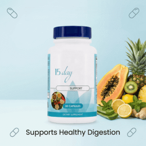 15 day cleanse gut support – 30 capsules dietary supplement for digestive health & wellness