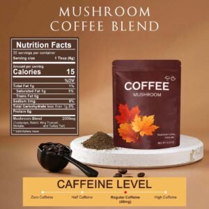 mushroom coffee – functional drink mix for focus & energy – 6.35 oz