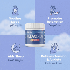 relax calm calming drink mix – raspberry lemonade, stress relief & relaxation – 30 servings