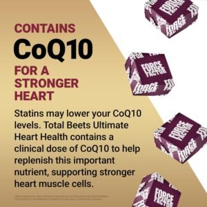 total beets ultimate heart health gummies – 4 in 1 formula with beetroot, grapeseed, coq10 & b vitamins, 60 pomegranate berry gummies