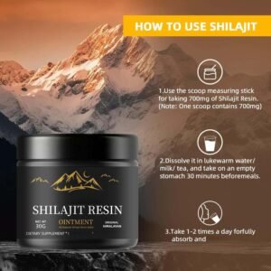 shilajit resin ointment – all natural himalayan energy & wellness balm for vitality, immunity, and joint support – 30g dietary supplement