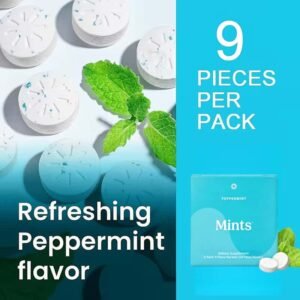 peppermint mints | 54 pieces, fresh breath support, 6 pack portable tablets