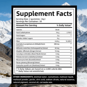 pure himalayan shilajit gold gummies – 3000 mg, 60 gummies for energy, immunity & wellness