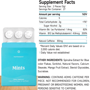 peppermint mints | 54 pieces, fresh breath support, 6 pack portable tablets