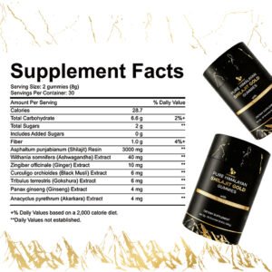 shilajit gummies with black seed oil – 60 gummies for energy, immunity & brain support