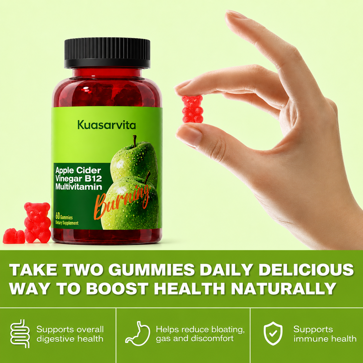 Apple Cider Vinegar Gummies – Vitamin B9 & B12 | Honson Global GUMMIES
