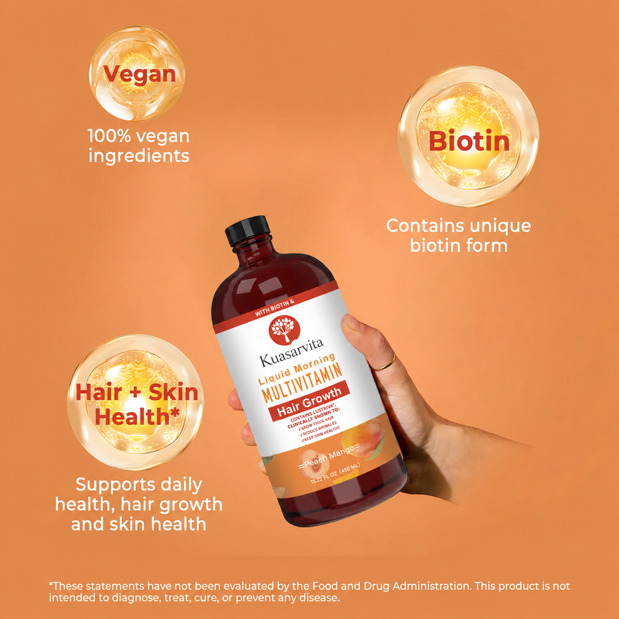 Liquid Multivitamin Hair Drops – Biotin 10000mcg | Honson Global Liquid