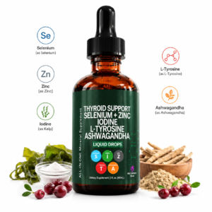 HonsonGlobal Wholesale Price OEM/Private Label OEM Mineral Herbal Oral Liquid Drops Selenium Zinc Iodine L-Tyrosine Ashwagand