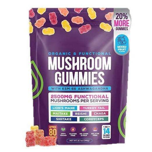 HonsonGlobal Wholesale Price OEM/Private Label Mushroom Gummies With KSM 66 Ashwagandha Vegan Gluten Free Gelatin Free Lions