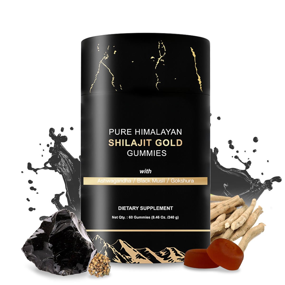 HonsonGlobal Wholesale Price OEM/Private Label Wholesale Himalayan Shilajit Gummies 70% Fulvic Acid Natural Plant Extract Gum