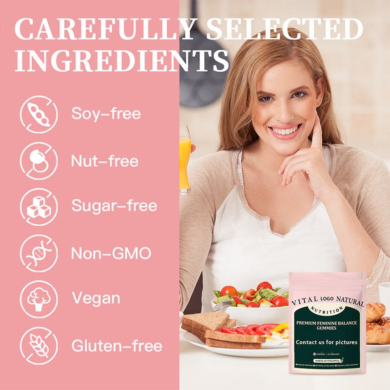 HonsonGlobal Wholesale Price OEM/Private Label Ready to Ship Premium Feminine Balance Gummies Hot Sale Vegan Gluten-Free Hala