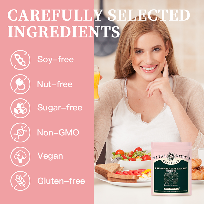 HonsonGlobal Wholesale Price OEM/Private Label Ready to Ship Premium Feminine Balance Gummy Female Probiotics Probiotics Gumm