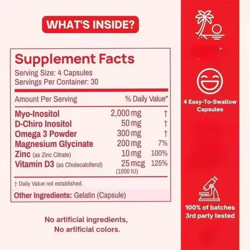 HonsonGlobal Wholesale Price OEM/Private Label Factory Wholesale Herbal Supplement D-Chiro Vitamin Capsules Women Hormones In