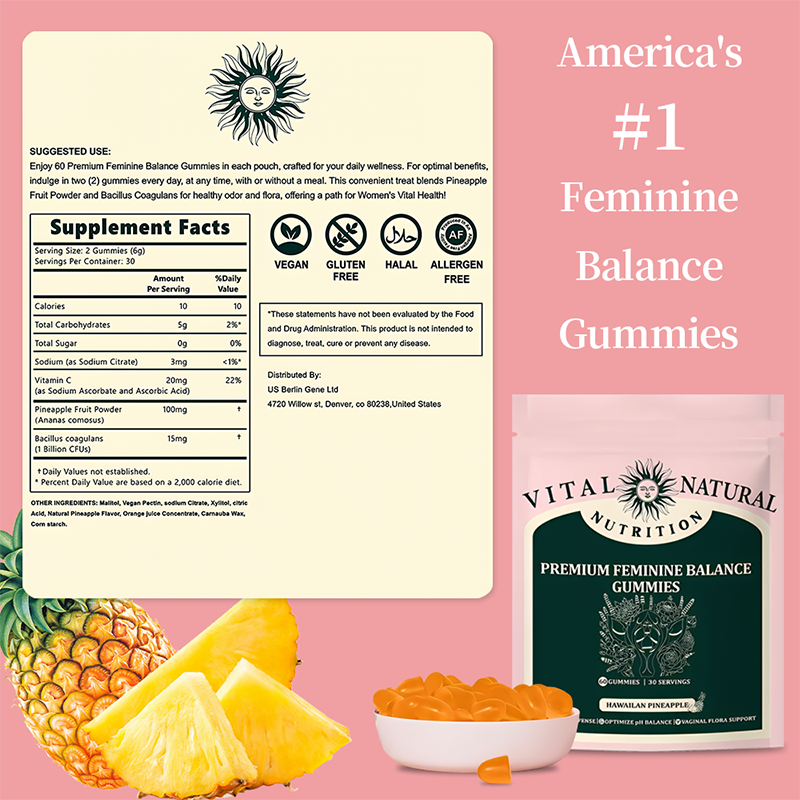 HonsonGlobal Wholesale Price OEM/Private Label Ready to Ship Premium Feminine Balance Gummy Female Probiotics Probiotics Gumm