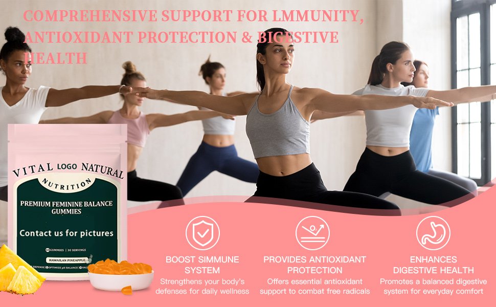 HonsonGlobal Wholesale Price OEM/Private Label Ready to Ship Premium Feminine Balance Gummies Hot Sale Vegan Gluten-Free Hala