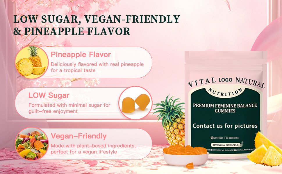 HonsonGlobal Wholesale Price OEM/Private Label Ready to Ship Premium Feminine Balance Gummies Hot Sale Vegan Gluten-Free Hala