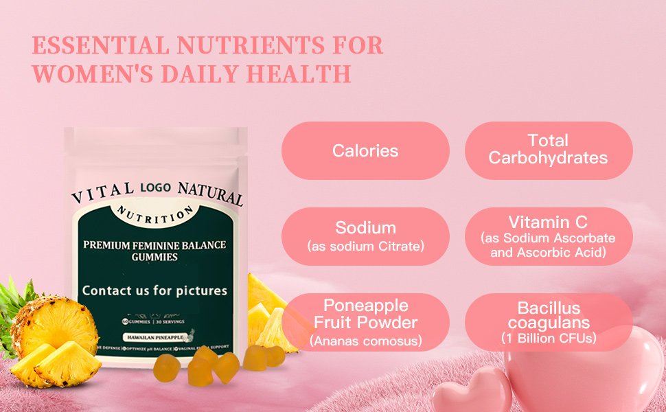HonsonGlobal Wholesale Price OEM/Private Label Ready to Ship Premium Feminine Balance Gummies Hot Sale Vegan Gluten-Free Hala