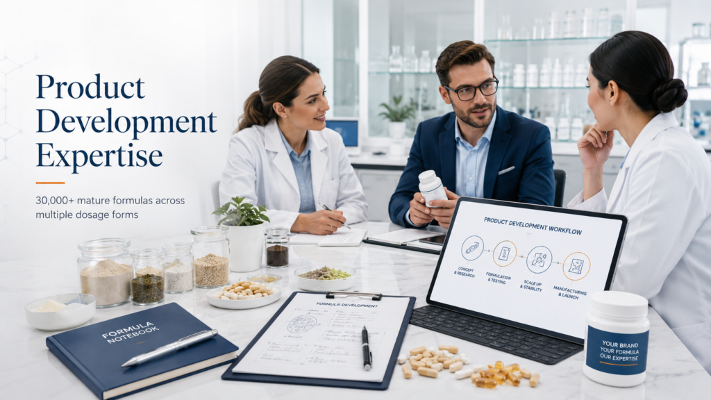 supplement manufacturing partner product development team