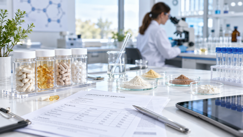 supplement COA sample report