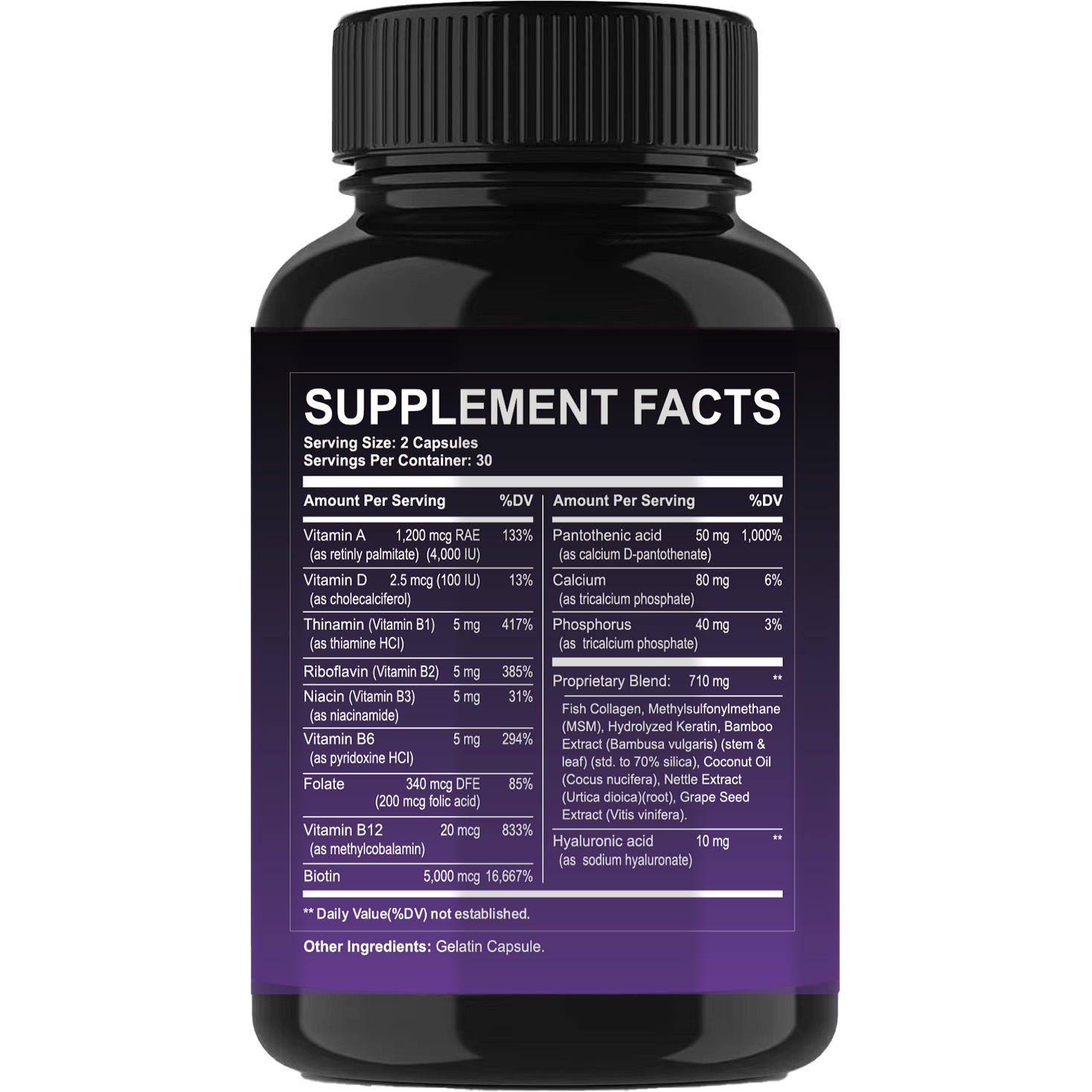 Biotin Collagen & Keratin Capsules, Hair Nail Skin Beauty Support Supplement