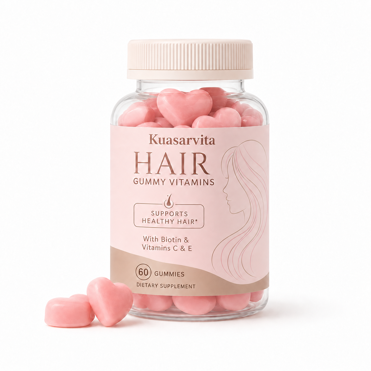 Hair Gummy Vitamins – Biotin, Vitamin C & E, Women’s Beauty