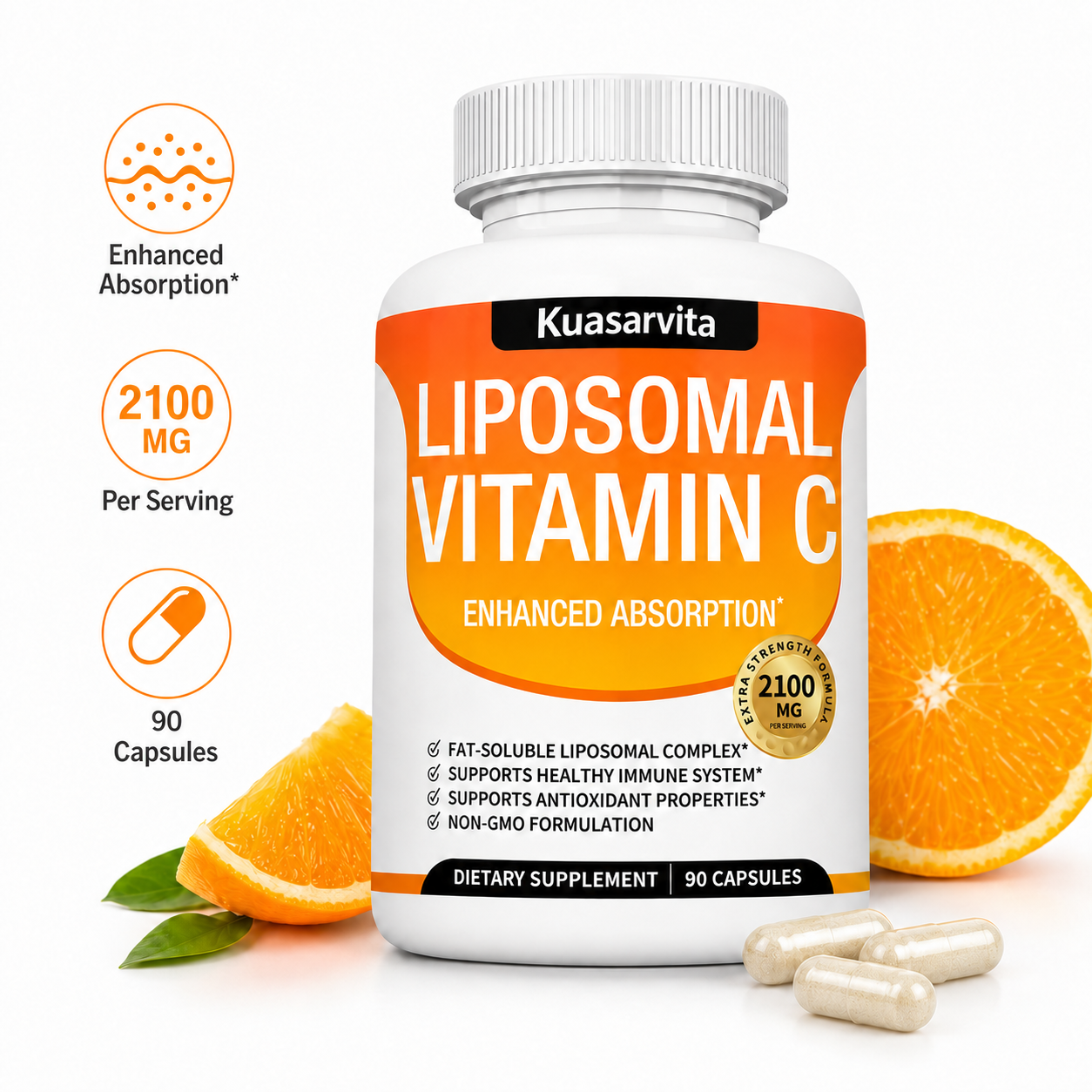 Liposomal Vitamin C Capsules – 2100mg Per Serving, 60 Count