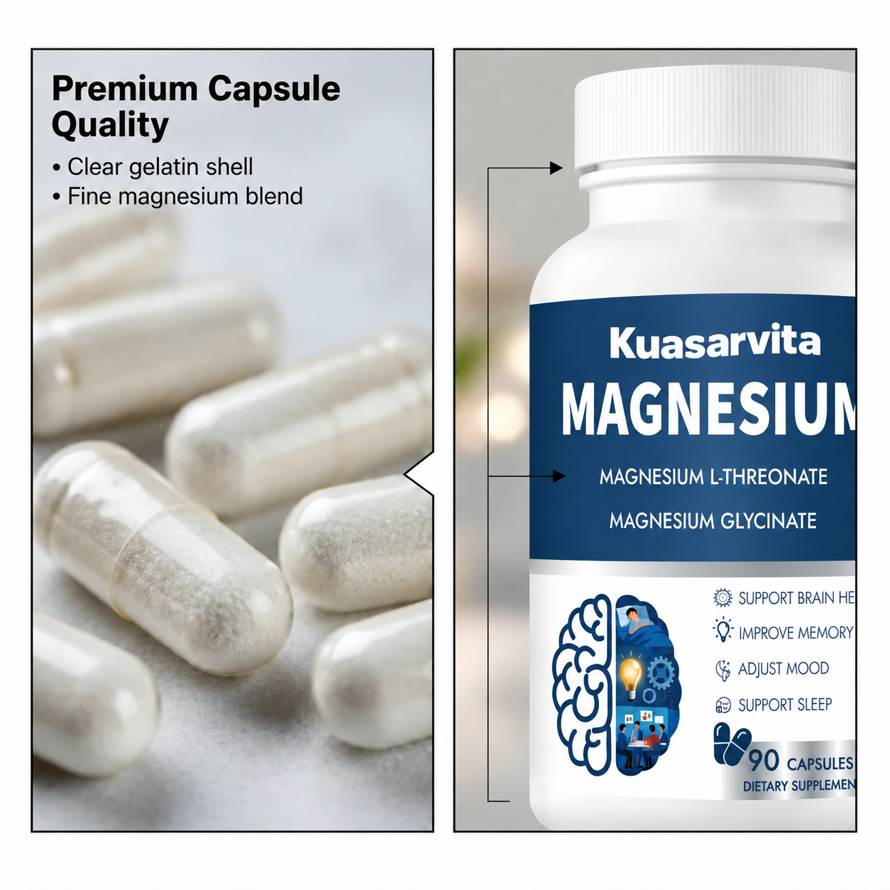 Custom Magnesium Glycinate 4X Complex Capsules – Brain & Sleep Support CAPSULES