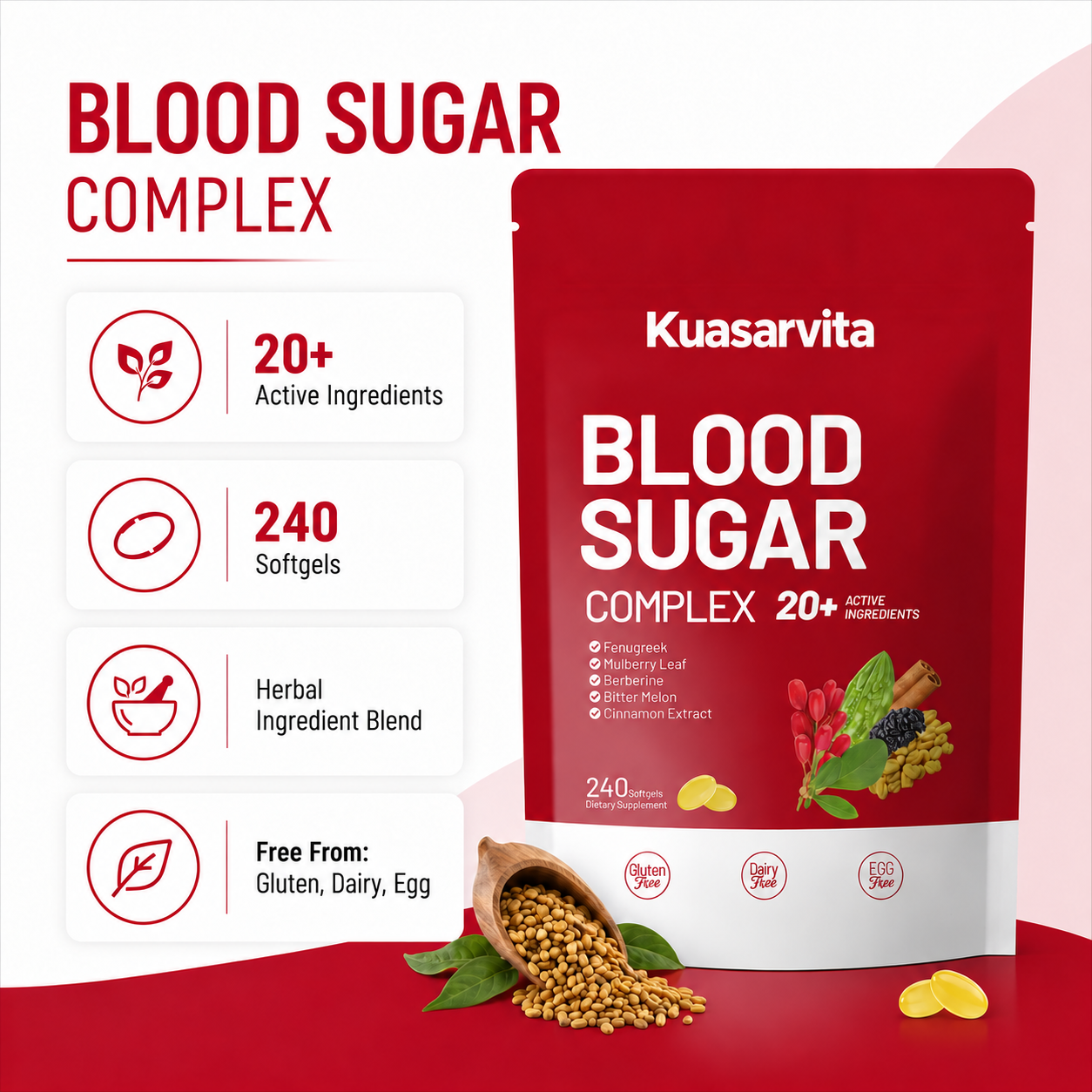 Blood Sugar Complex Softgels – 240 Count