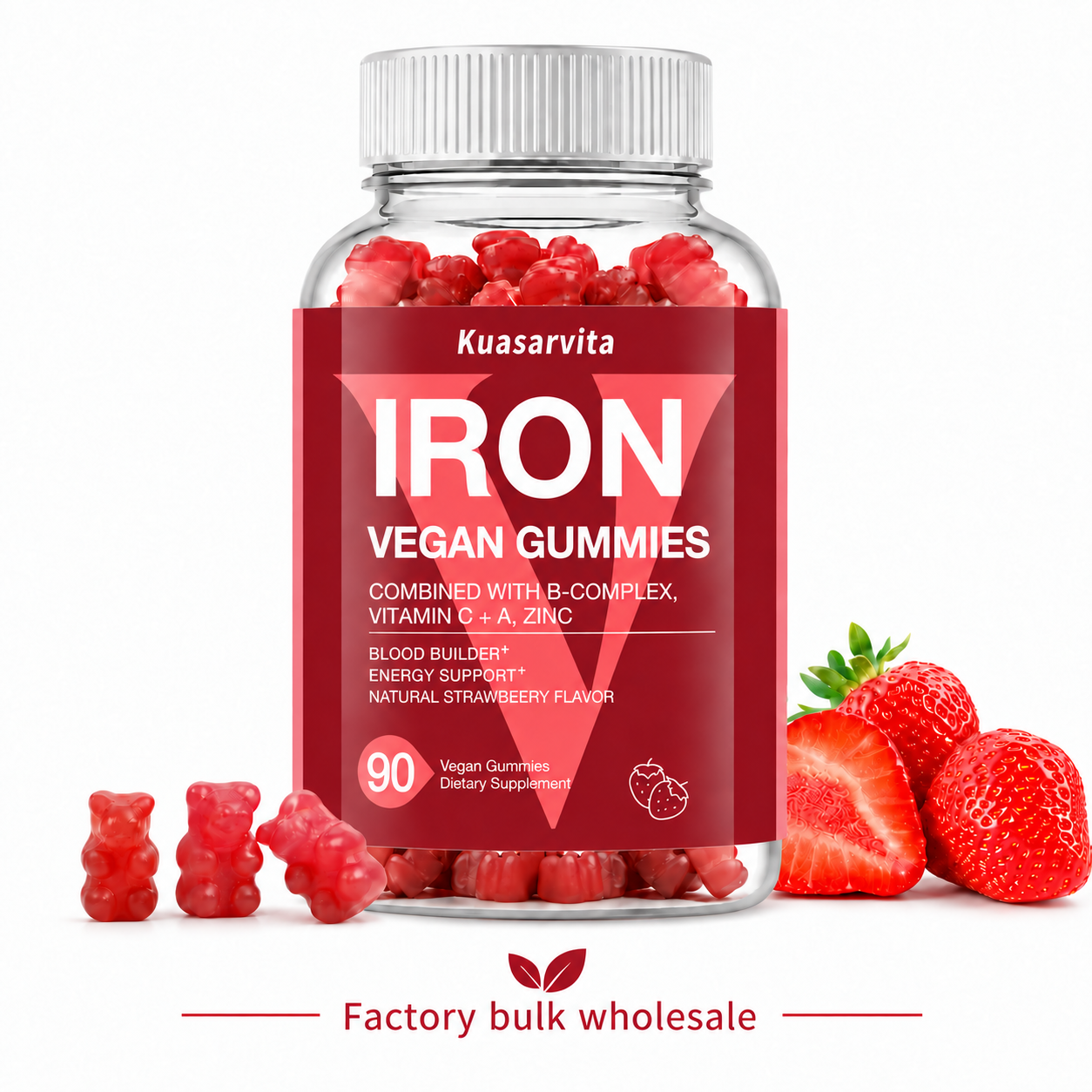 Iron Vegan Gummies – Strawberry Flavor, Blood & Energy Support