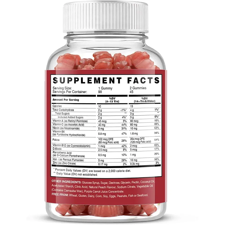 Iron Vegan Gummies – Strawberry Flavor, Blood & Energy Support