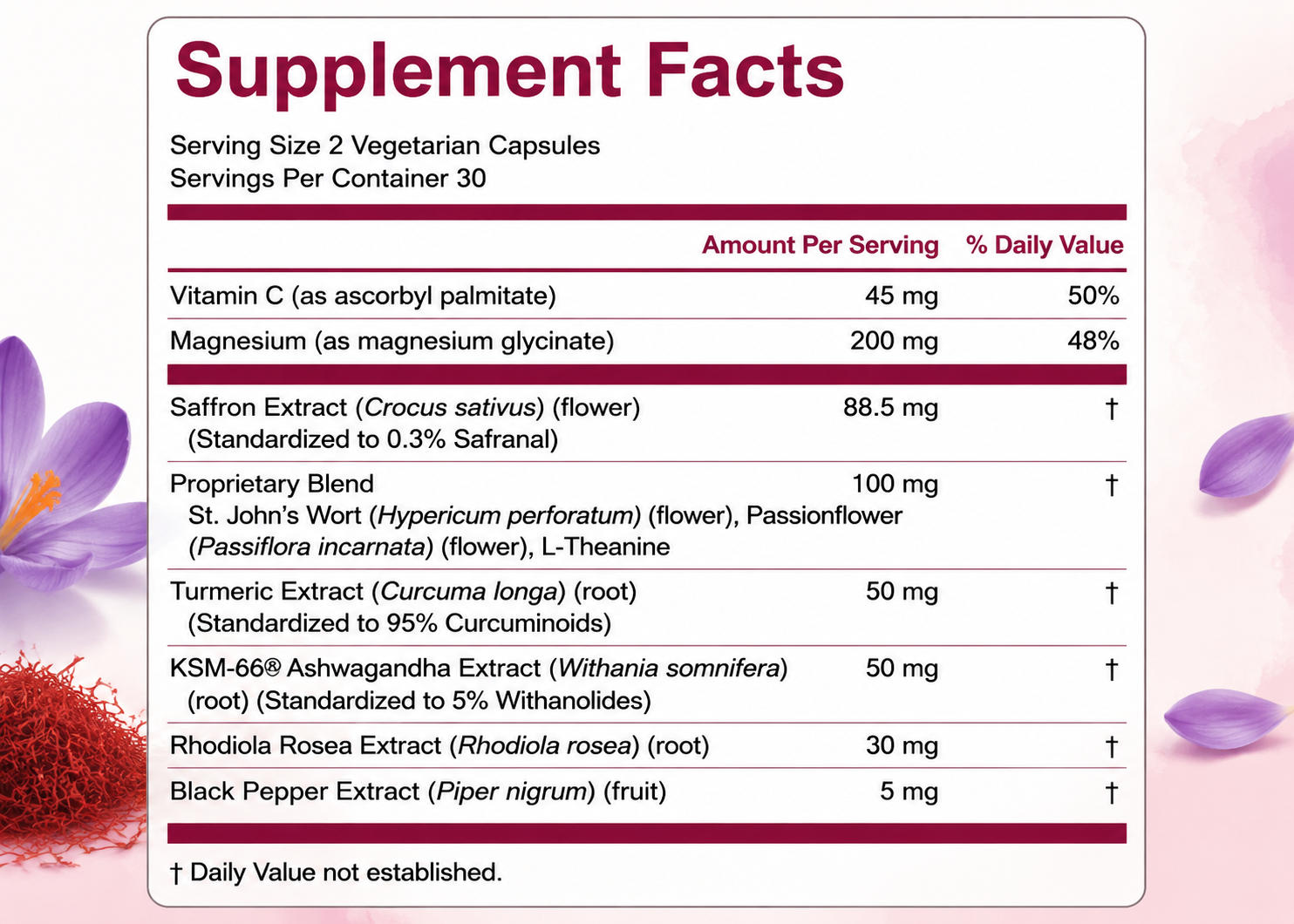 Saffron Advanced Vegetarian Capsules – Antioxidant & Energy Management