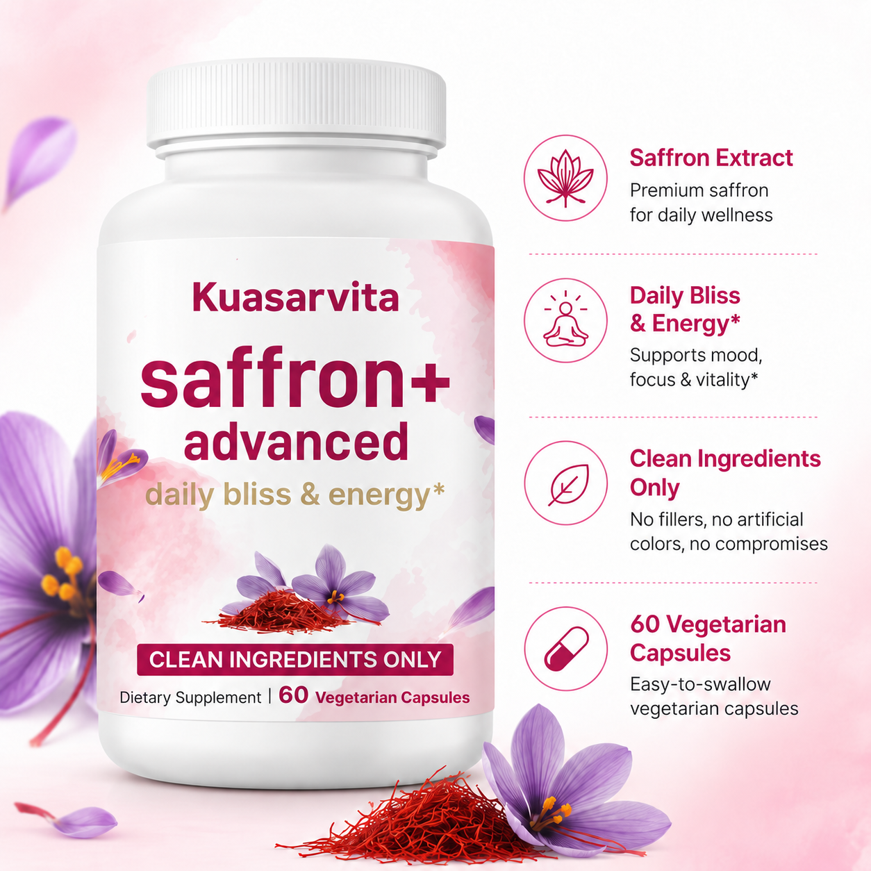 Saffron Advanced Vegetarian Capsules – Antioxidant & Energy Management
