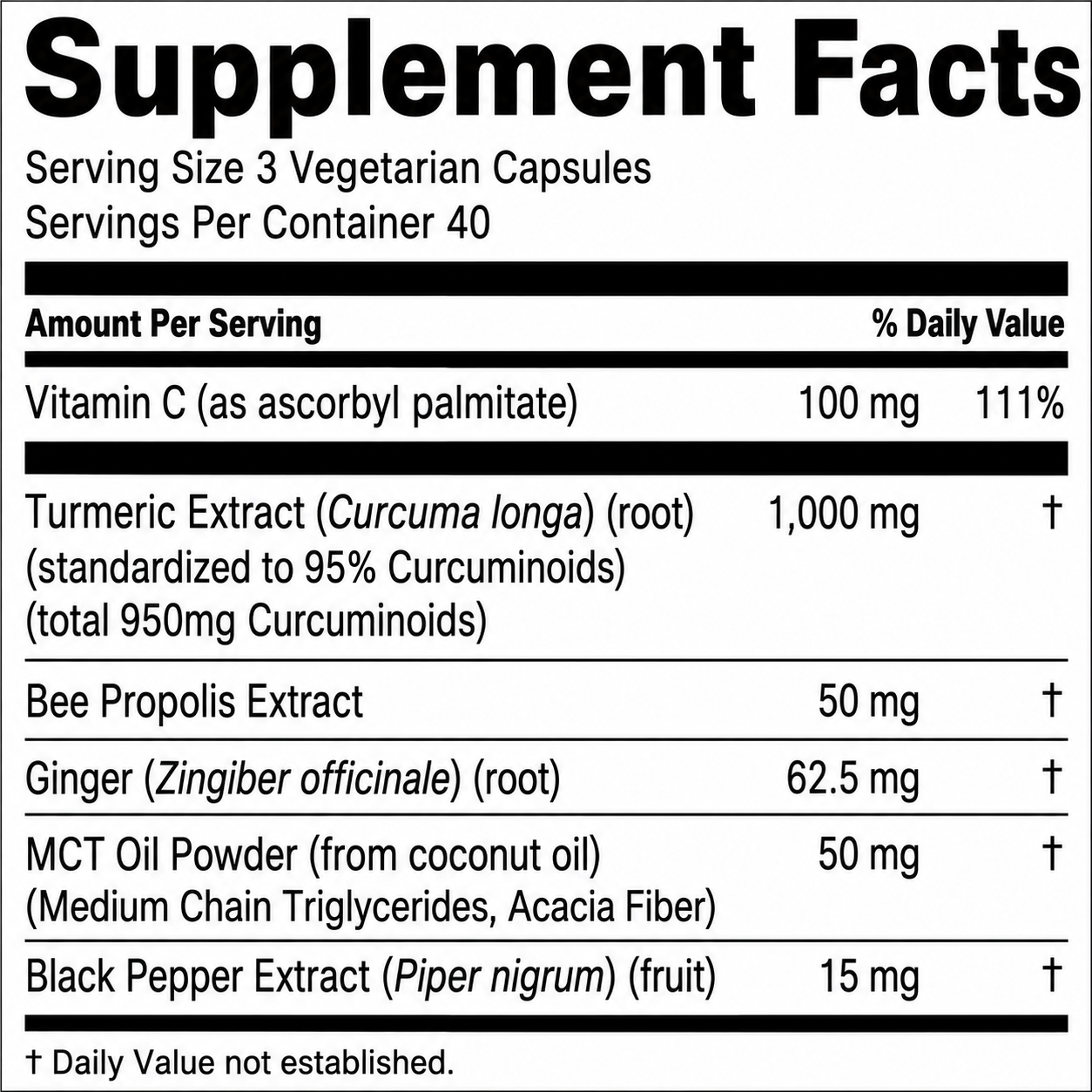 Turmeric Curcumin Capsules – 1000mg, 120 Count