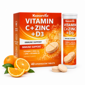 Vitamin C Zinc D3 Effervescent Tablets – Orange Flavor, 40 Count