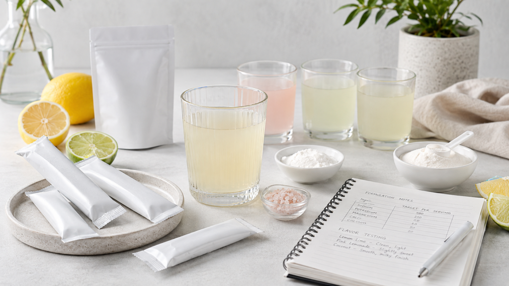 Electrolyte powder flavor development