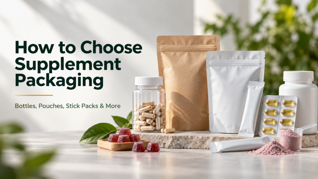 Supplement packaging guide: bottles pouches stick packs and blister packs