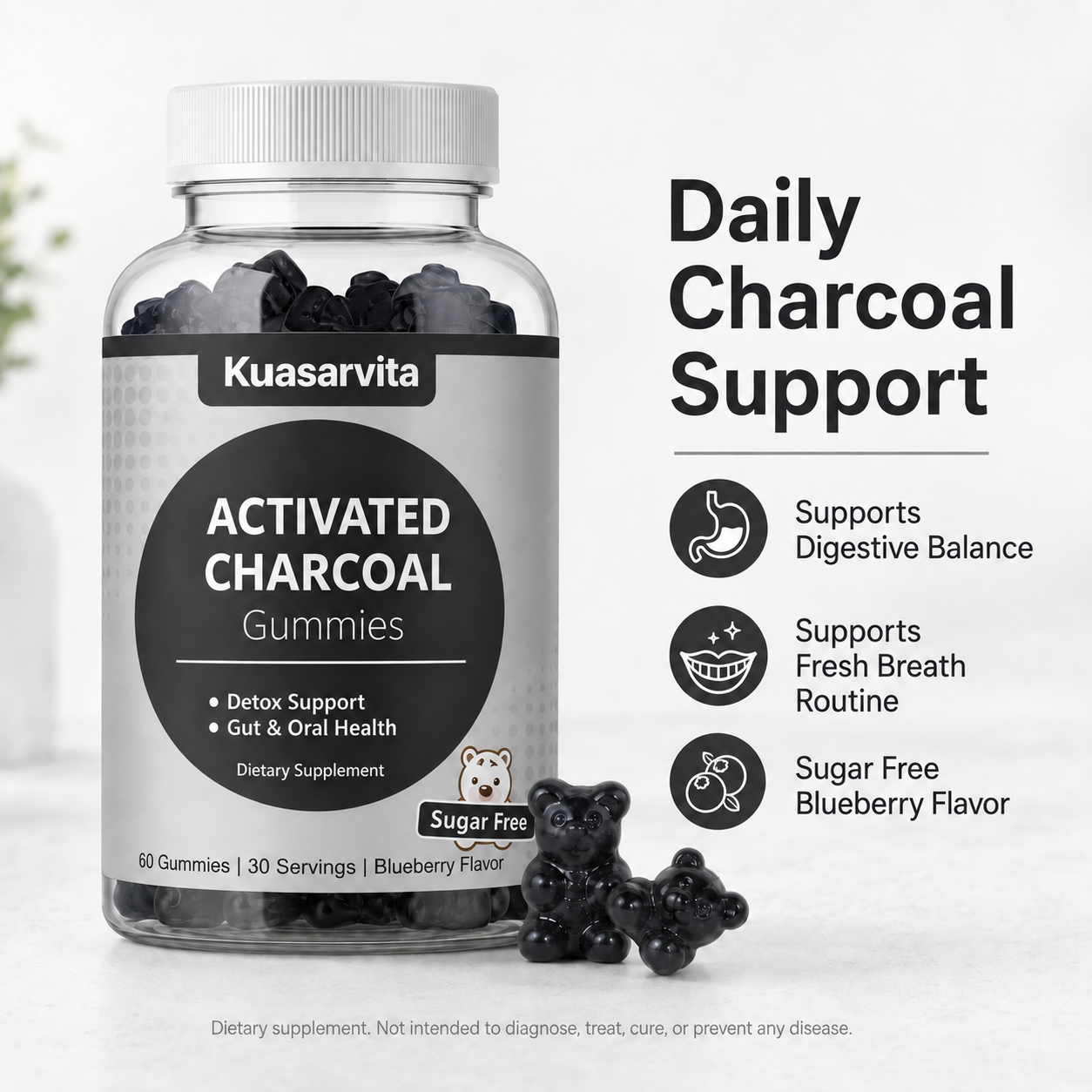 Activated Charcoal Gummies – Blueberry Flavor Uncategorized