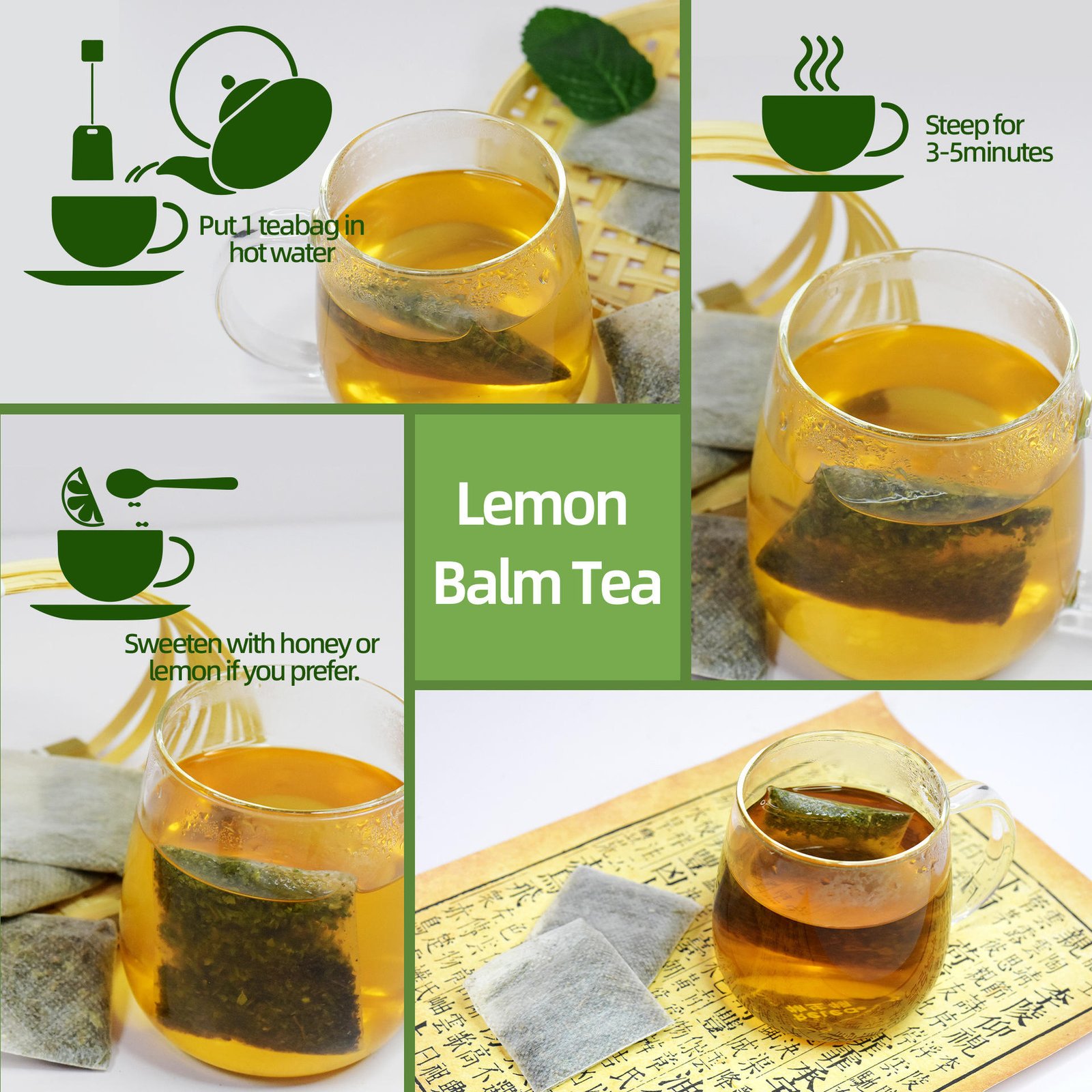 Lemon Balm Tea – Vegan, 20 Tea Bags