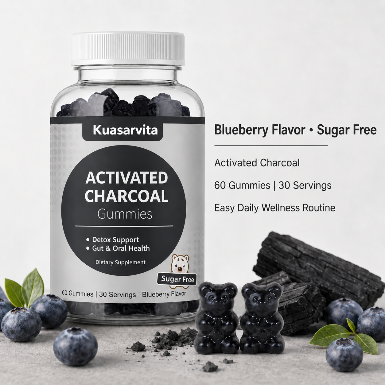 Activated Charcoal Gummies – Blueberry Flavor Uncategorized