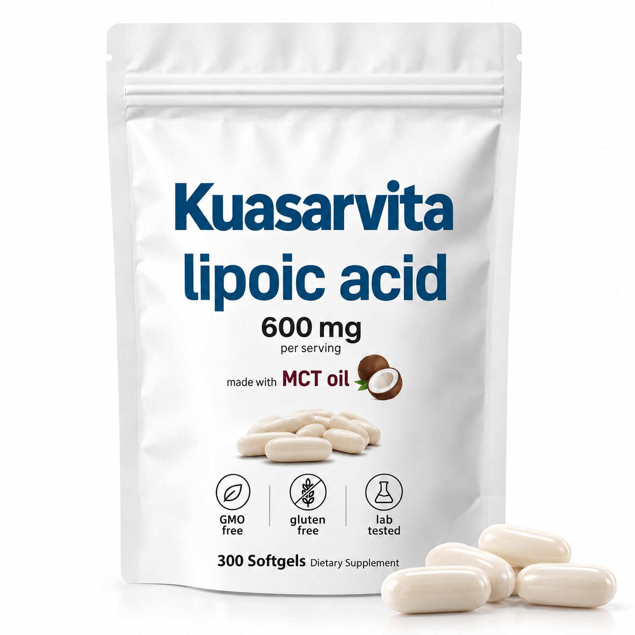 Lipoic Acid 600 mg with MCT Oil Softgels – 300 Count